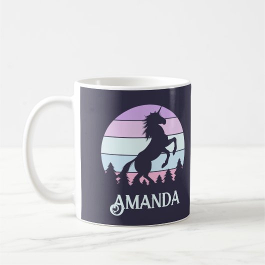 Unicorn Sunset Personalisierte Mug Kaffeetasse (Links)