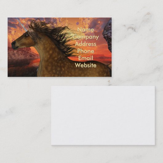 Unicorn Sunset Visitenkarte (Vorne/Hinten)