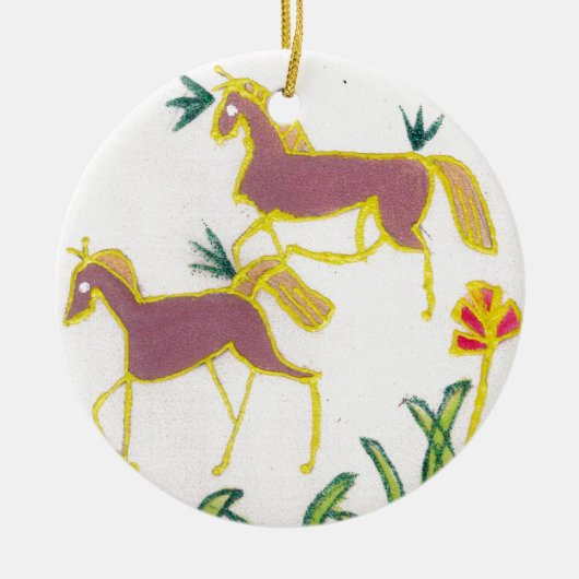 Unicorn Sunshine Keramik Ornament (Vorne)