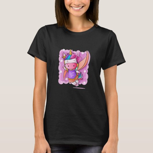 Unicorn Super Girl T-Shirt (Vorderseite)