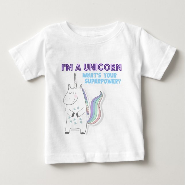 Unicorn Superpower Baby T-shirt (Vorderseite)