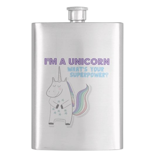 Unicorn Superpower Flachmann (Vorderseite)