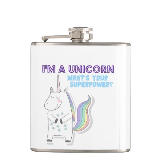 Unicorn Superpower Flachmann (Vorderseite)