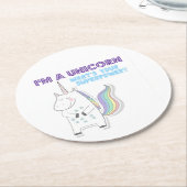 Unicorn Superpower Runder Pappuntersetzer (Angewinkelt)