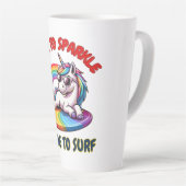 Unicorn Surfer Rainbow Surfen Cool Milchtasse (Rechte Ecke)