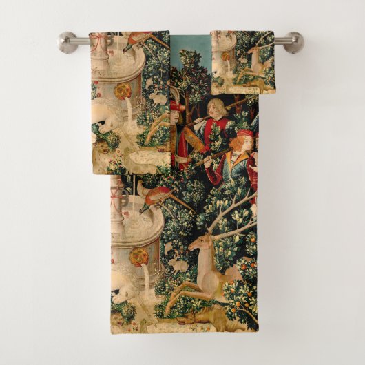 Unicorn Tapestries gefunden Legende Mythisch Badhandtuch Set (Insitu)