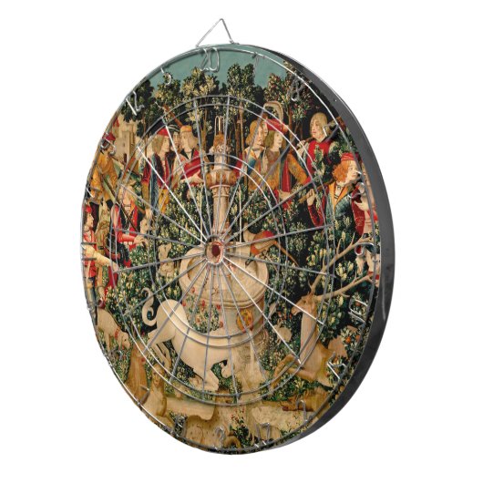 Unicorn Tapestries gefunden Legende Mythisch Dartscheibe (Vorderseite rechts)