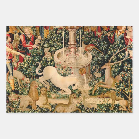 Unicorn Tapestries gefunden Legende Mythisch Geschenkpapier Set (Vorderseite)