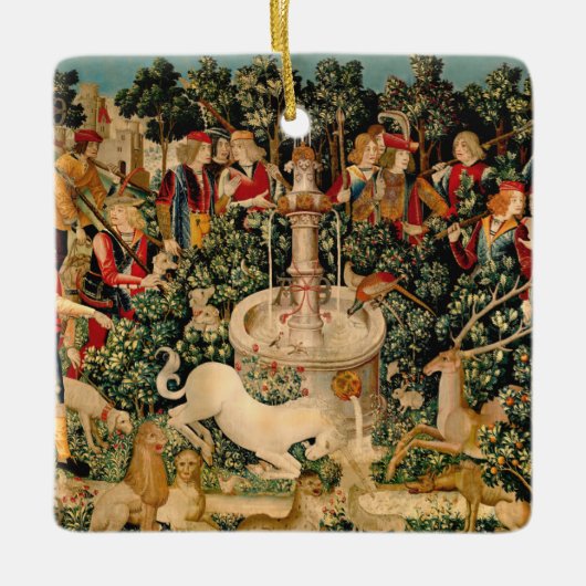Unicorn Tapestries gefunden Legende Mythisch Keramikornament (Vorderseite)