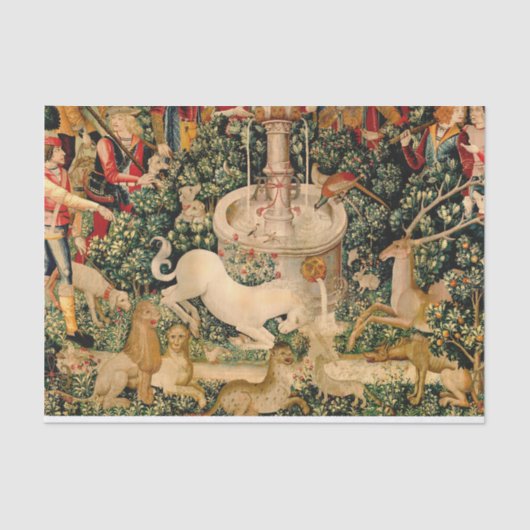 Unicorn Tapestries gefunden Legende Mythisch Seidenpapier (Vorderseite)