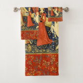 Unicorn Tapestries Lady Legend Mittelalter Badhandtuch Set (Insitu)