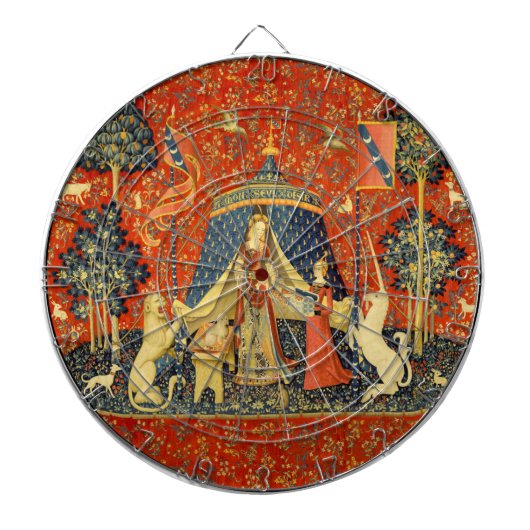Unicorn Tapestries Lady Legend Mittelalter Dartscheibe (vorne)