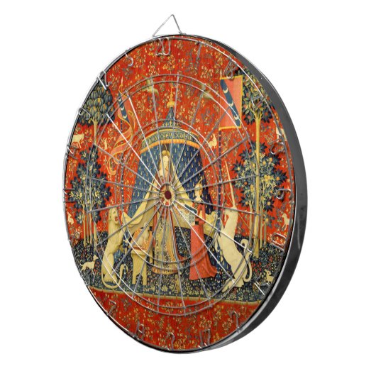 Unicorn Tapestries Lady Legend Mittelalter Dartscheibe (Vorderseite rechts)