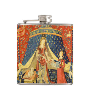 Unicorn Tapestries Lady Legend Mittelalter Flachmann