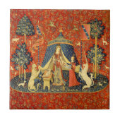 Unicorn Tapestries Lady Legend Mittelalter Fliese (Vorderseite)