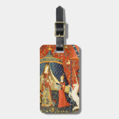Unicorn Tapestries Lady Legend Mittelalter Gepäckanhänger (Vorderseite vertikal)