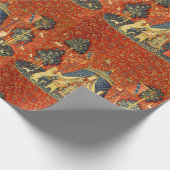 Unicorn Tapestries Lady Legend Mittelalter Geschenkpapier (Ecke)