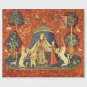 Unicorn Tapestries Lady Legend Mittelalter Geschenkpapier (Flach)