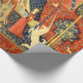 Unicorn Tapestries Lady Legend Mittelalter Geschenkpapier (Ecke)