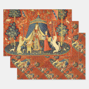 Unicorn Tapestries Lady Legend Mittelalter Geschenkpapier Set