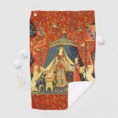 Unicorn Tapestries Lady Legend Mittelalter Golfhandtuch (Insitu)