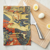 Unicorn Tapestries Lady Legend Mittelalter Handtuch (Viertel Falte)