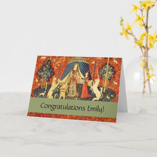 Unicorn Tapestries Lady Legend Mittelalter Karte (Gelbe Blume)