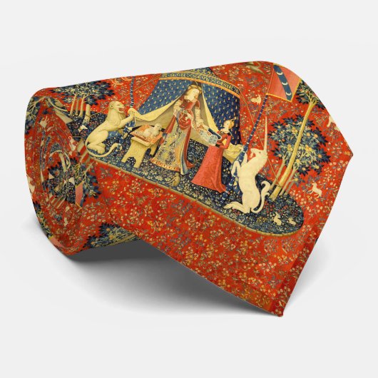 Unicorn Tapestries Lady Legend Mittelalter Krawatte (Gerollt)