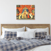 Unicorn Tapestries Lady Legend Mittelalter Leinwanddruck (Insitu (Schlafzimmer))
