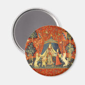 Unicorn Tapestries Lady Legend Mittelalter Magnet (Vorderseite/Rückseite)