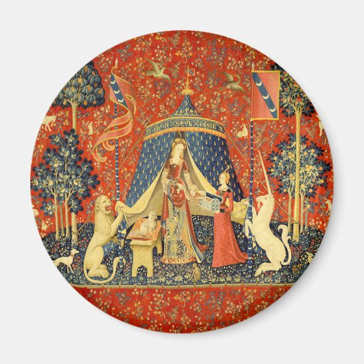 Unicorn Tapestries Lady Legend Mittelalter Magnet (Vorne)