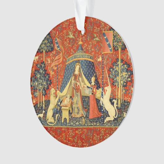 Unicorn Tapestries Lady Legend Mittelalter Ornament (Vorderseite)