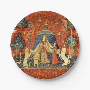 Unicorn Tapestries Lady Legend Mittelalter Pappteller