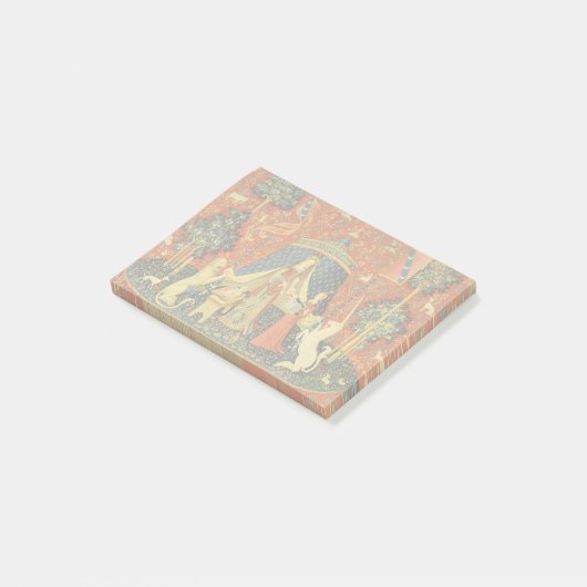Unicorn Tapestries Lady Legend Mittelalter Post-it Klebezettel (angewinkelt)