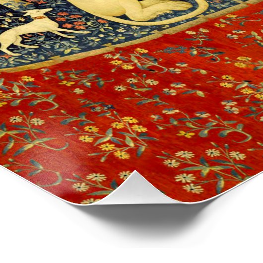 Unicorn Tapestries Lady Legend Mittelalter Poster (Ecke)