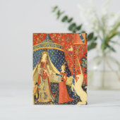 Unicorn Tapestries Lady Legend Mittelalter Postkarte (Stehend Vorderseite)