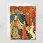 Unicorn Tapestries Lady Legend Mittelalter Postkarte (Vorne/Hinten)