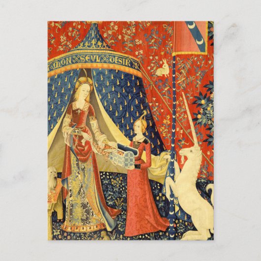 Unicorn Tapestries Lady Legend Mittelalter Postkarte (Vorderseite)