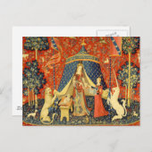 Unicorn Tapestries Lady Legend Mittelalter Postkarte (Vorne/Hinten)