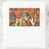 Unicorn Tapestries Lady Legend Mittelalter Rechteckiger Aufkleber (Tasche)