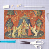 Unicorn Tapestries Lady Legend Mittelalter Seidenpapier (Handwerk)