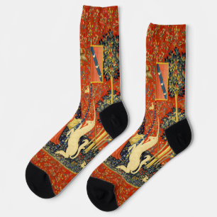 Unicorn Tapestries Lady Legend Mittelalter Socken