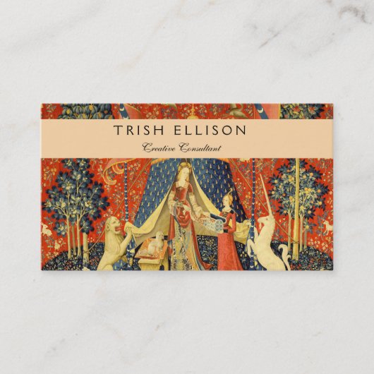 Unicorn Tapestries Lady Legend Mittelalter Visitenkarte (Vorderseite)