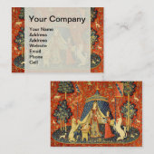 Unicorn Tapestries Lady Legend Mittelalter Visitenkarte (Vorne/Hinten)