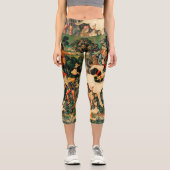 Unicorn Tapestries Mittelalterliche Klassische Ver Capri Leggings (Vorderseite)