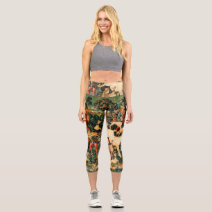 Unicorn Tapestries Mittelalterliche Klassische Ver Capri Leggings
