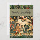 Unicorn Tapestries Mittelalterliche Klassische Ver Einladung (Vorderseite)