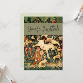 Unicorn Tapestries Mittelalterliche Klassische Ver Einladung