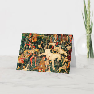 Unicorn Tapestries Mittelalterliche Klassische Ver Feiertagskarte