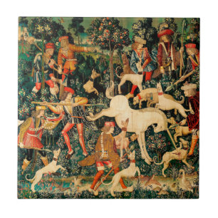 Unicorn Tapestries Mittelalterliche Klassische Ver Fliese